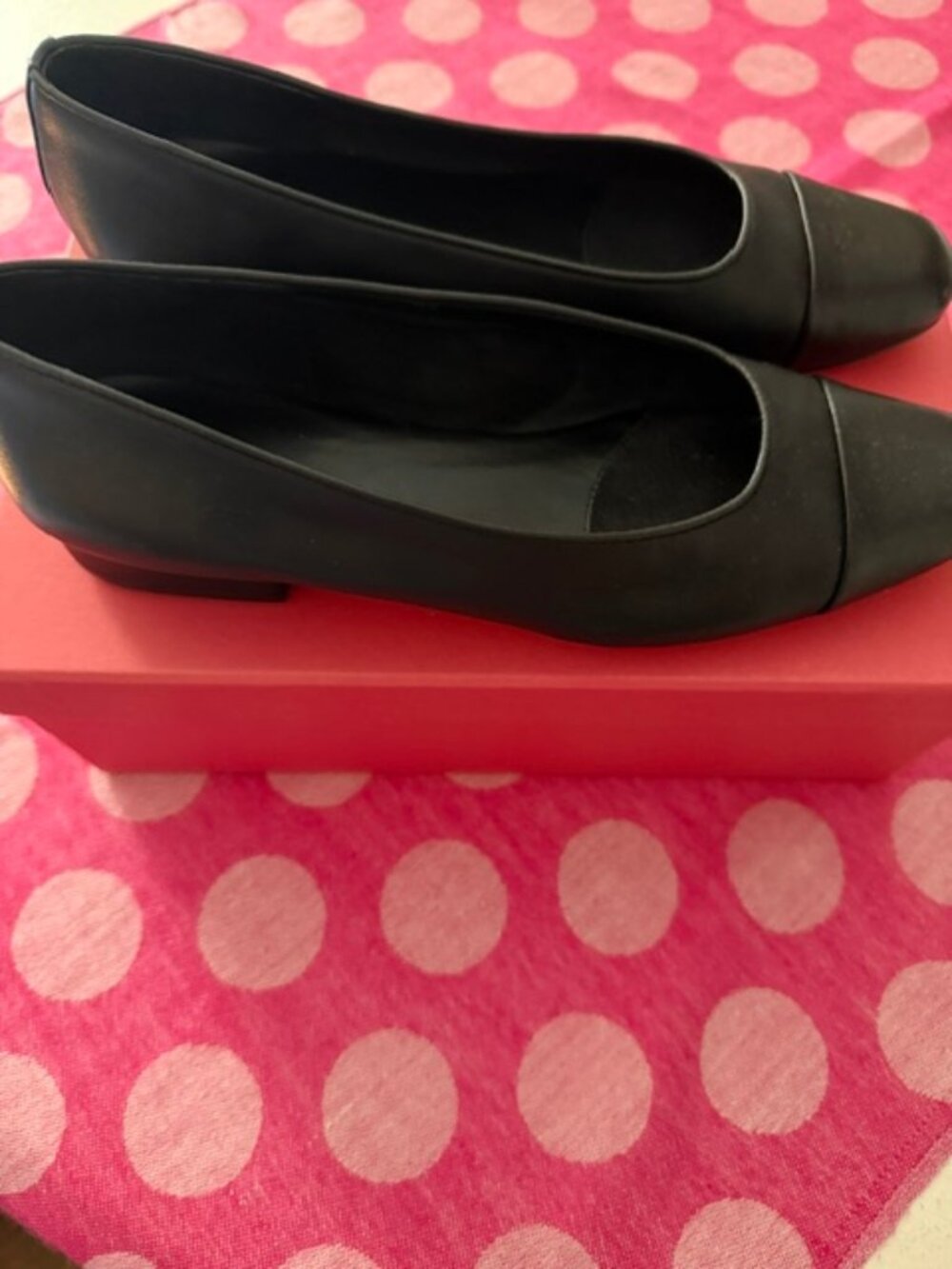 Vaneli Nappa Leather Cap-Toe Flat